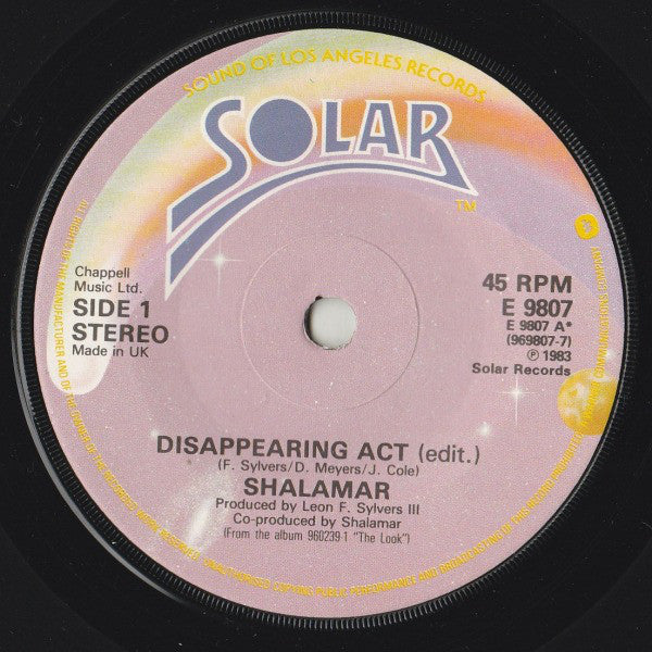 Shalamar : Disappearing Act (7", Single)