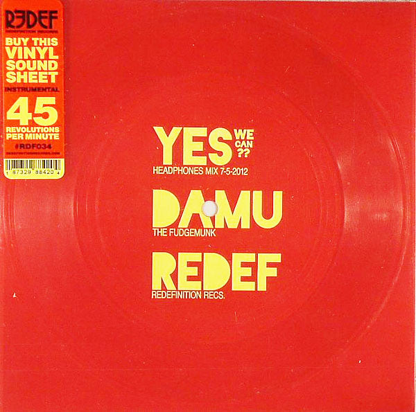 Damu The Fudgemunk : Yes We Can?? (Flexi, 7", S/Sided, Red)