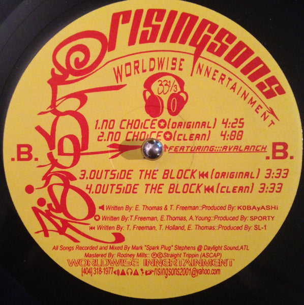 RisingSons : How We Get Down / No Choice / Outside The Block (12")