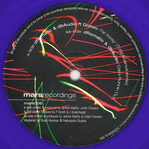 dRamatic & dbAudio : Far Away (Total Science Remix) / Days Runnin Out (12", Blu)