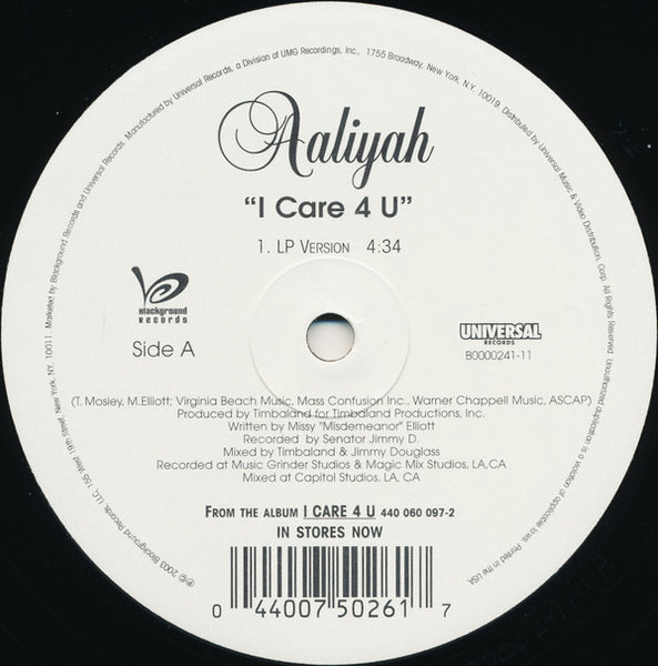 Aaliyah : I Care 4 U / Don't Worry (12")