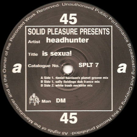 Headhunter : Is Sexual (12")