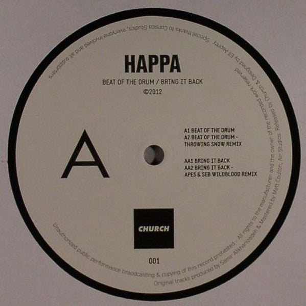Happa (3) : Beat Of The Drum / Bring It Back (12")