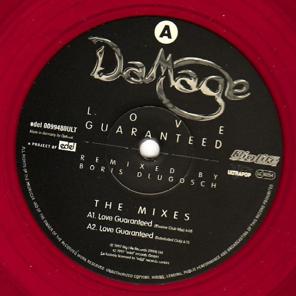 Damage : Love Guaranteed (The Boris Dlugosch Mixes) (12", red)