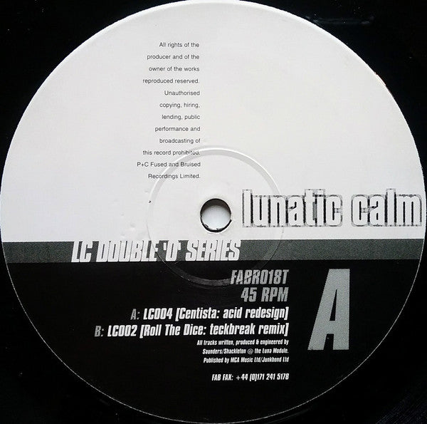 Lunatic Calm : LC Double 'O' Series (2x12")