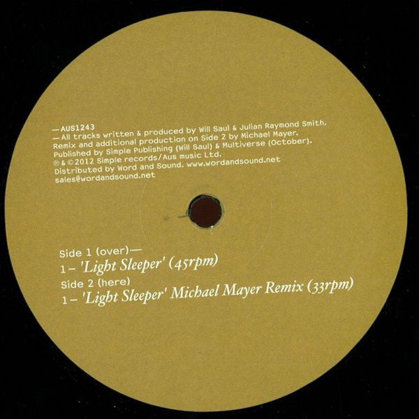 Will Saul & October : Light Sleeper EP (12", EP)