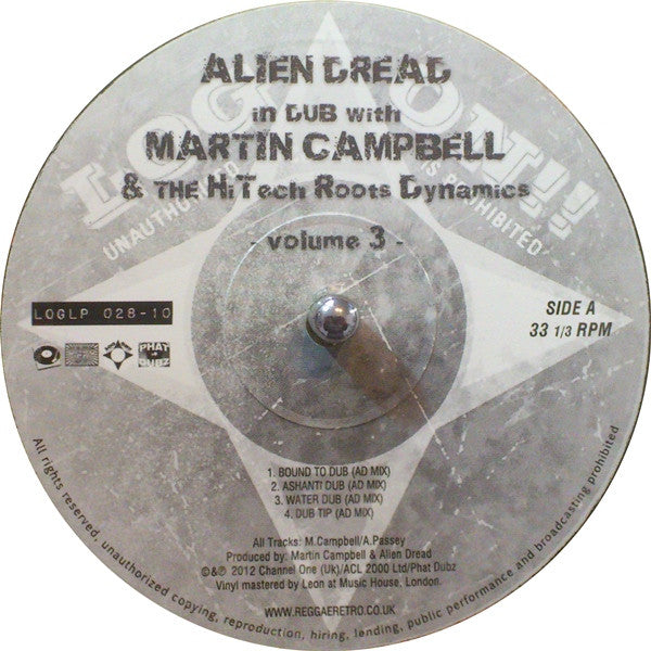 Alien Dread In Dub With Martin Campbell & Hi Tech Roots Dynamics : Volume 3 (10", EP, Cle)