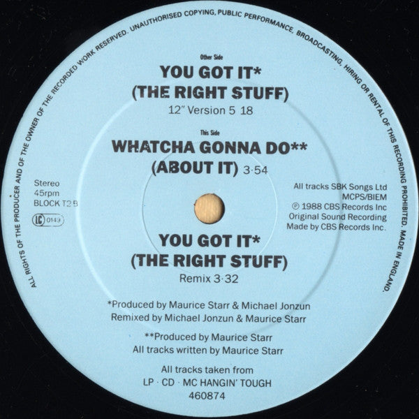 New Kids On The Block : You Got It (The Right Stuff) (12", Single, RE)