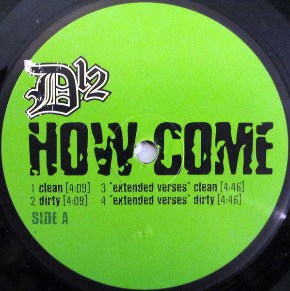 D12 : How Come / American Psycho (12", Single, Promo)