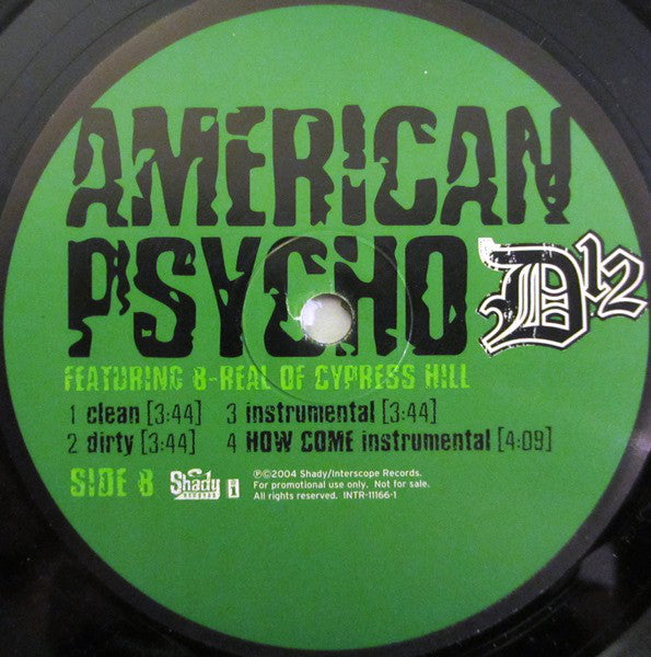 D12 : How Come / American Psycho (12", Single, Promo)