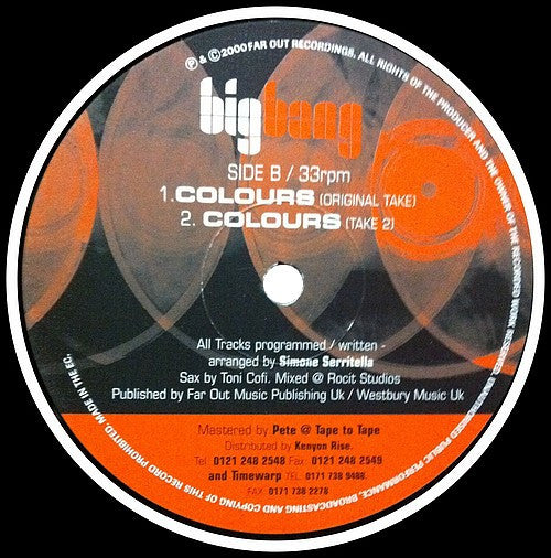Big Bang : Dribbling / Colours (12")