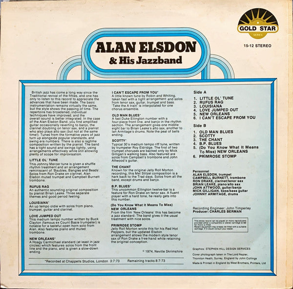 Alan Elsdon & His Jazz Band : Alan Elsdon & His Jazzband (LP)