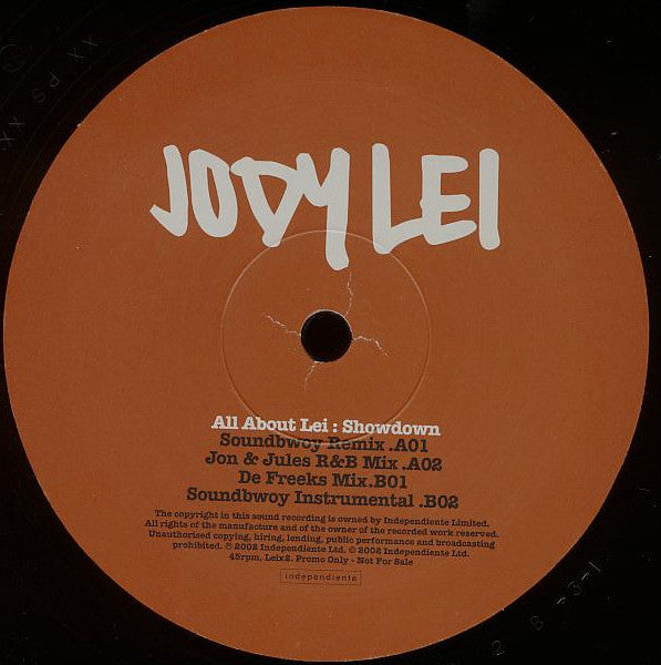 Jody Lei : All About Lei: Showdown (12", Promo)