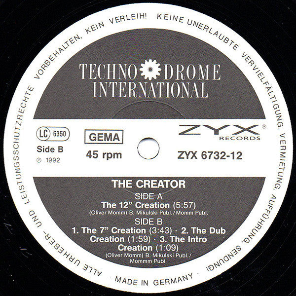 The Creator : The Creator (12")