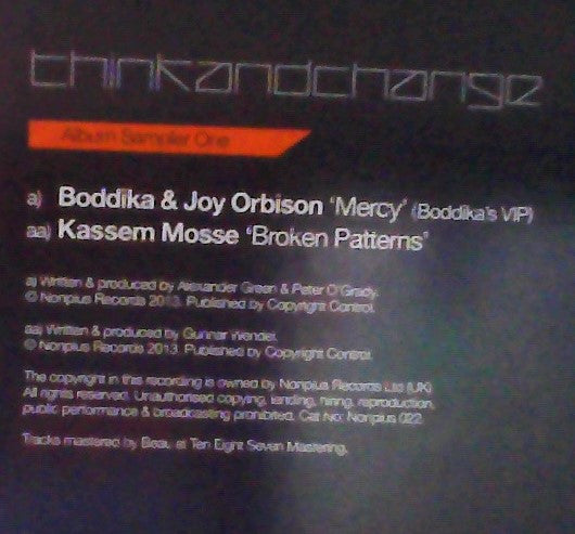 Boddika & Joy Orbison / Kassem Mosse : Think & Change Album Sampler 1 (12", Smplr)