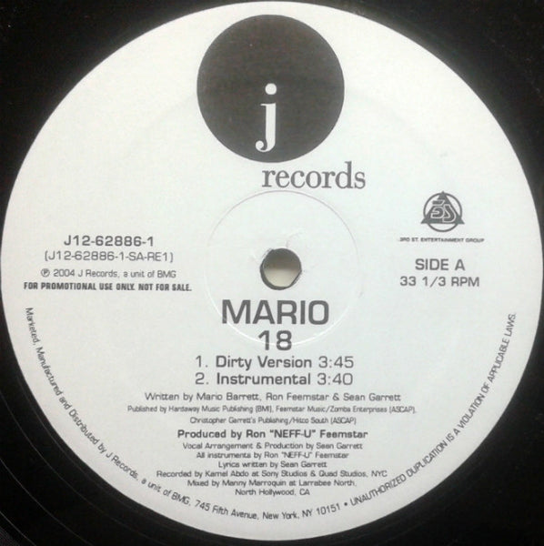 Mario : 18 (12", Promo)