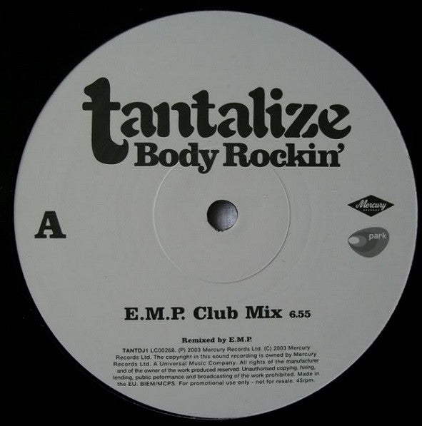 Tantalize : Body Rockin' (12", Promo)