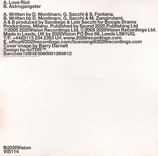 Sacchi* & Sandiego : Love Riot (12")