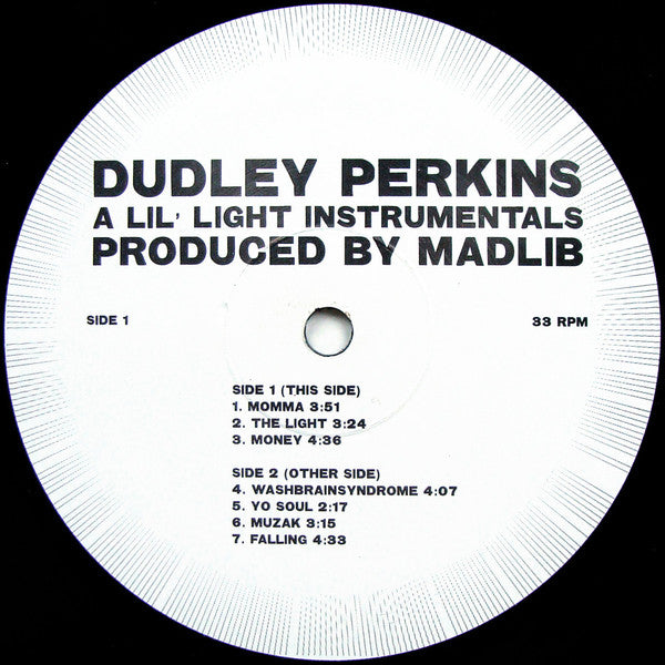 Dudley Perkins : A Lil' Light Instrumentals (2xLP, Album, RE)