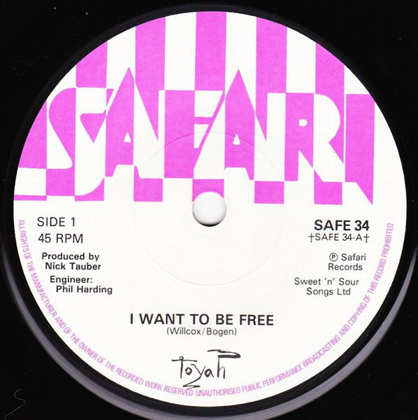 Toyah (3) : I Want To Be Free (7", Single, Sol)