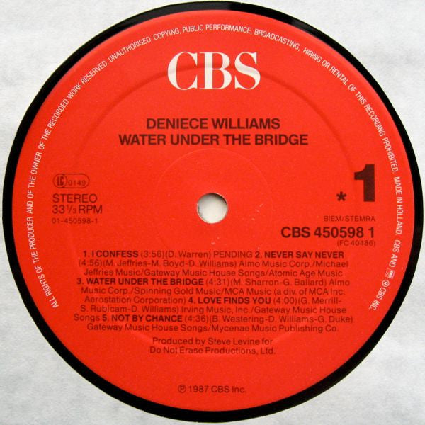 Deniece Williams : Water Under The Bridge (LP, Album)
