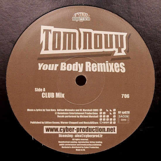 Tom Novy : Your Body (Remixes) (12")