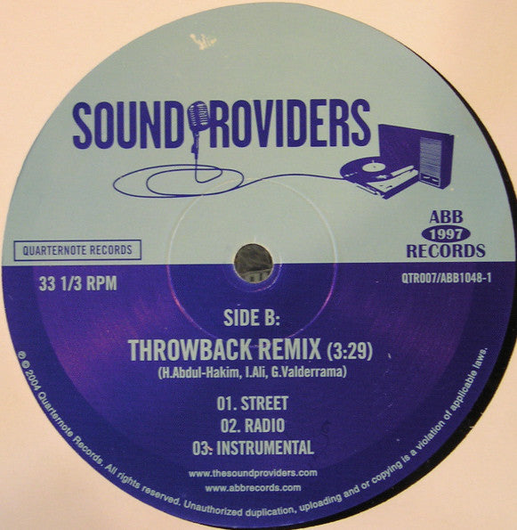 Sound Providers : For Old Times Sake / The Throwback (Remix) (12")