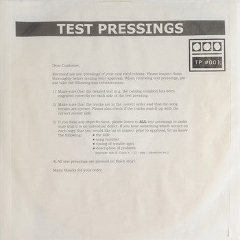 Demdike Stare : Testpressing #001 (12", Ltd)