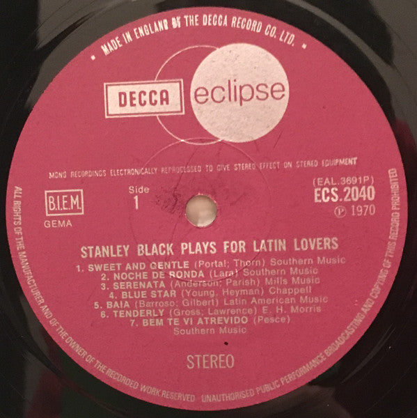 Stanley Black : Plays For Latin Lovers (LP, Album)