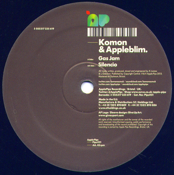Komonazmuk & Appleblim : Gas Jam / Silencio (12")