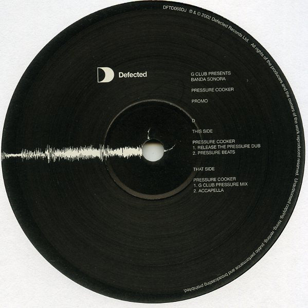 G Club* Presents Banda Sonora : Pressure Cooker (2x12", Promo)