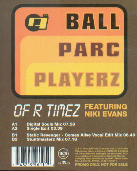 Ball Parc Playerz : Of R Timez (12", Promo)