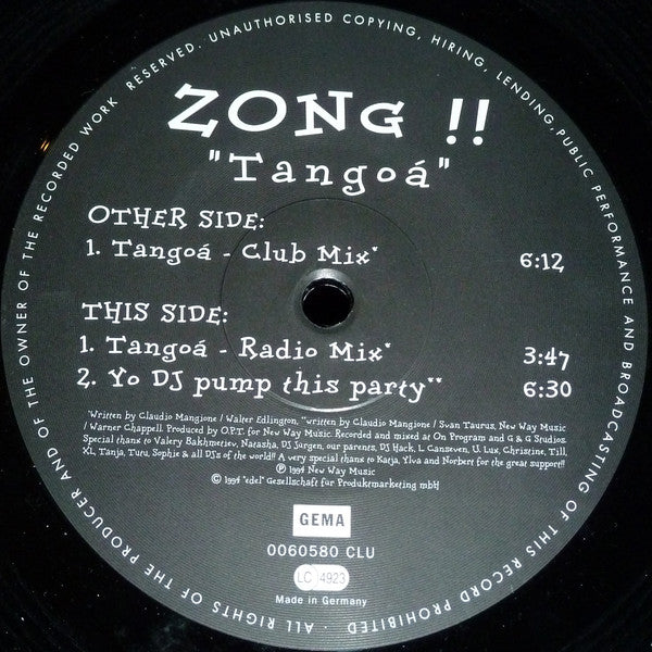 Zong!! : Tangoá (12")