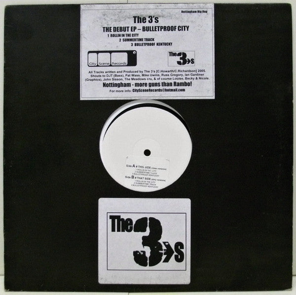 The 3's : The Debut EP - Bulletproof City (12", W/Lbl, Sti)