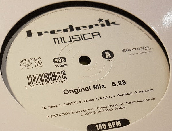 Frederik (2) : Musica (12")
