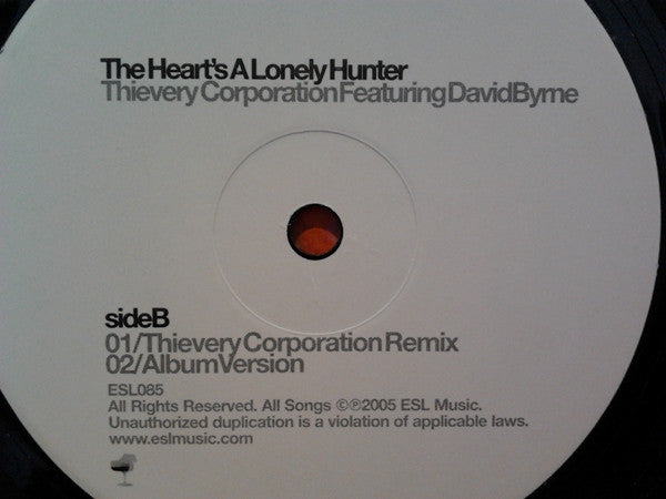 Thievery Corporation Featuring David Byrne : The Heart’s A Lonely Hunter (12")