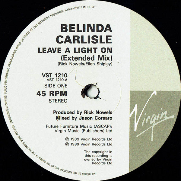Belinda Carlisle : Leave A Light On (12", Single)