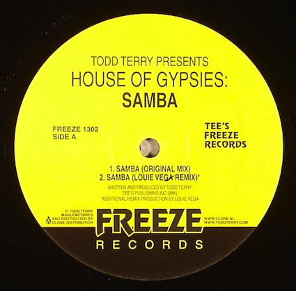 Todd Terry Presents House Of Gypsies : Samba (12")