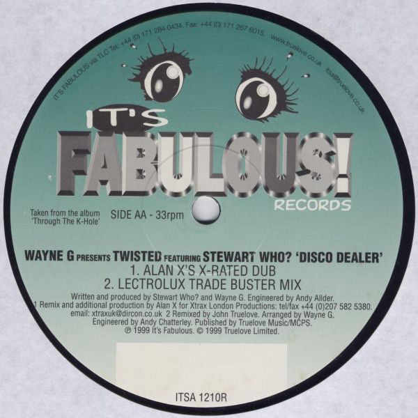 Wayne G Presents Twisted (10) Featuring Stewart Who? : Disco Dealer (12")