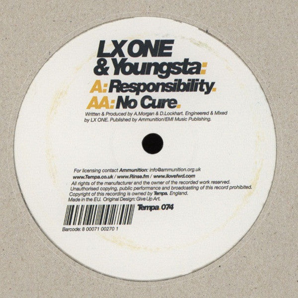 LX One & Youngsta : Responsibility / No Cure (12")