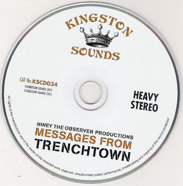 Various : Niney The Observer Productions (Messages From Trenchtown) (CD, Comp)
