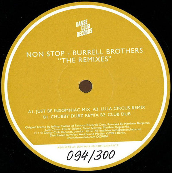 Burrell : Non Stop "The Remixes" (12")