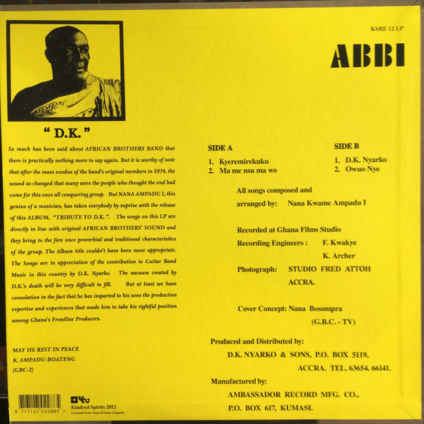 African Brothers : Tribute To D.K. (LP, Album, Ltd, RE, 180)