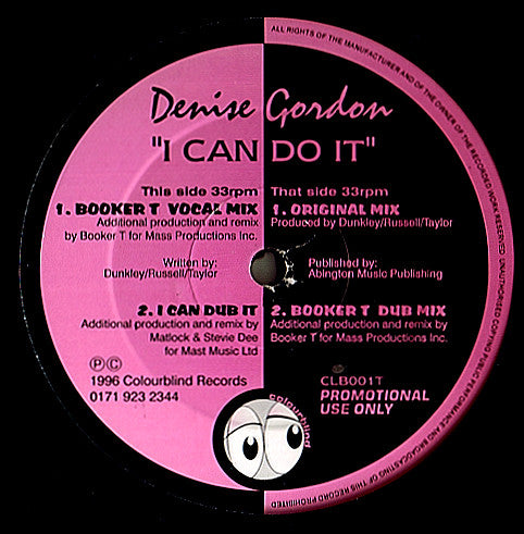 Denise Gordon : I Can Do It (12", Promo)