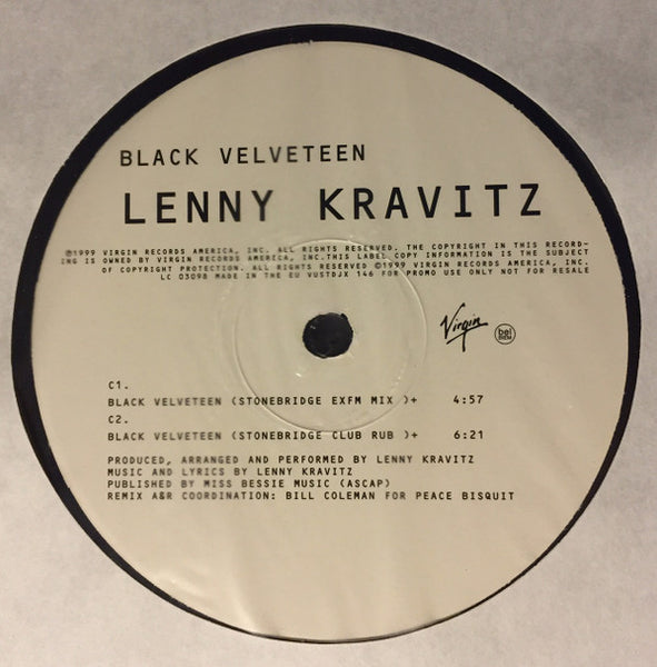 Lenny Kravitz : Black Velveteen (2x12", Promo)