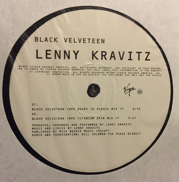 Lenny Kravitz : Black Velveteen (2x12", Promo)