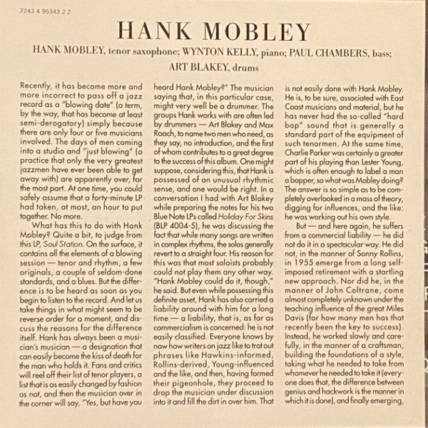 Hank Mobley : Soul Station (CD, Album, RE, RM)