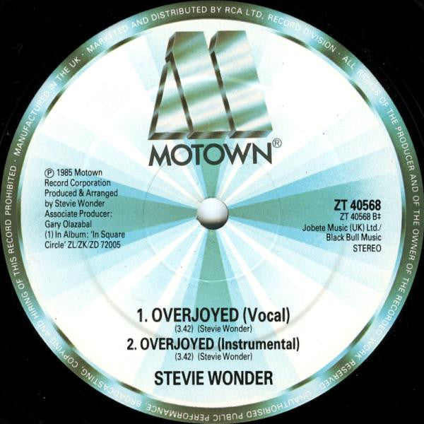 Stevie Wonder : Overjoyed (12", Maxi)