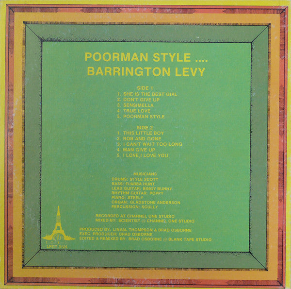 Barrington Levy : Poorman Style (LP, Album)