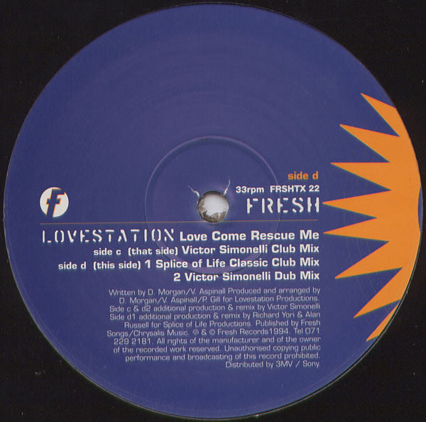 Lovestation : Love Come Rescue Me (Victor Simonelli & Splice Of Life Mixes) (12")